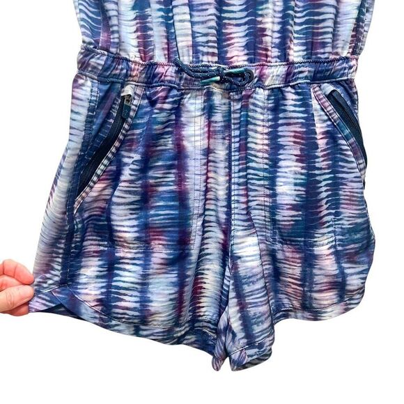 Athleta Girl On the Go Romper Shoreline Enchanted Blue Purple Size XL 14 - Picture 2 of 6